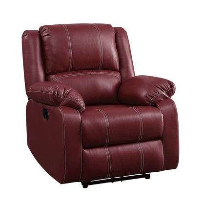 Zuriel Motion Rocker Recliner, Red Leatherette
