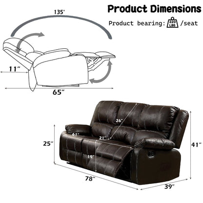 Zuriel Motion Sofa, Brown Leatherette