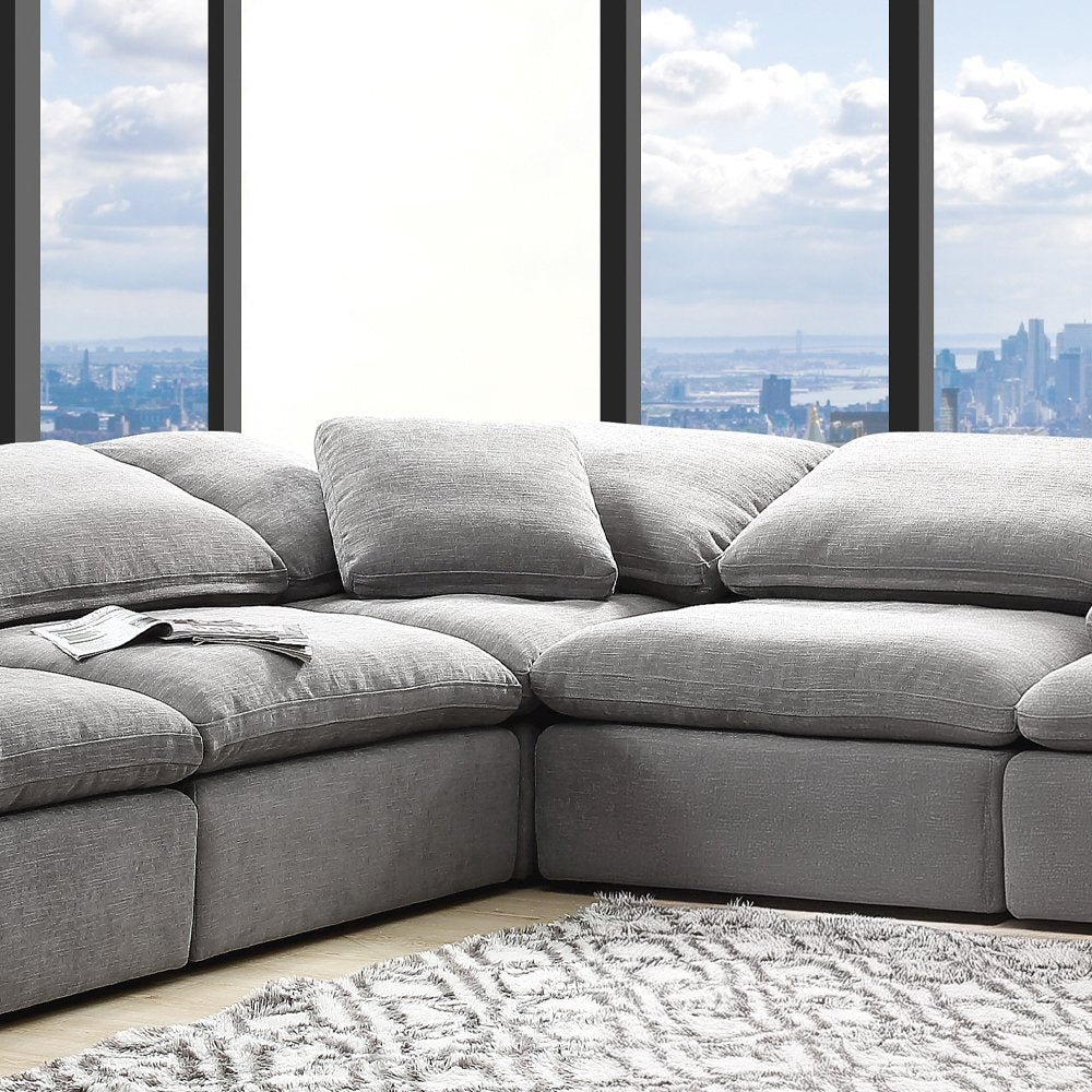 Naveen Modular - Wedge w/Pillow, Gray Linen