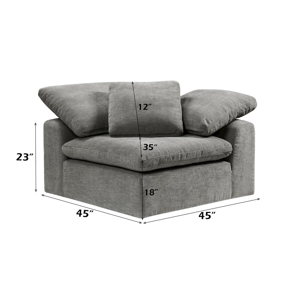 Naveen Modular - Wedge w/Pillow, Gray Linen