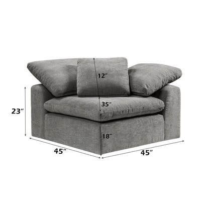 Naveen Modular - Wedge w/Pillow, Gray Linen