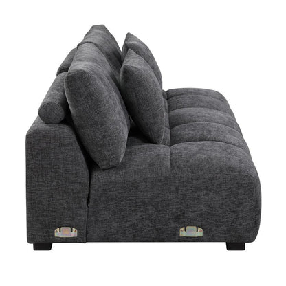 Chosen Sectional Sofa w/6 Pillows, Gray Chenille