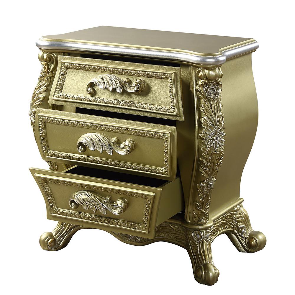 Cabriole Nightstand, Gold