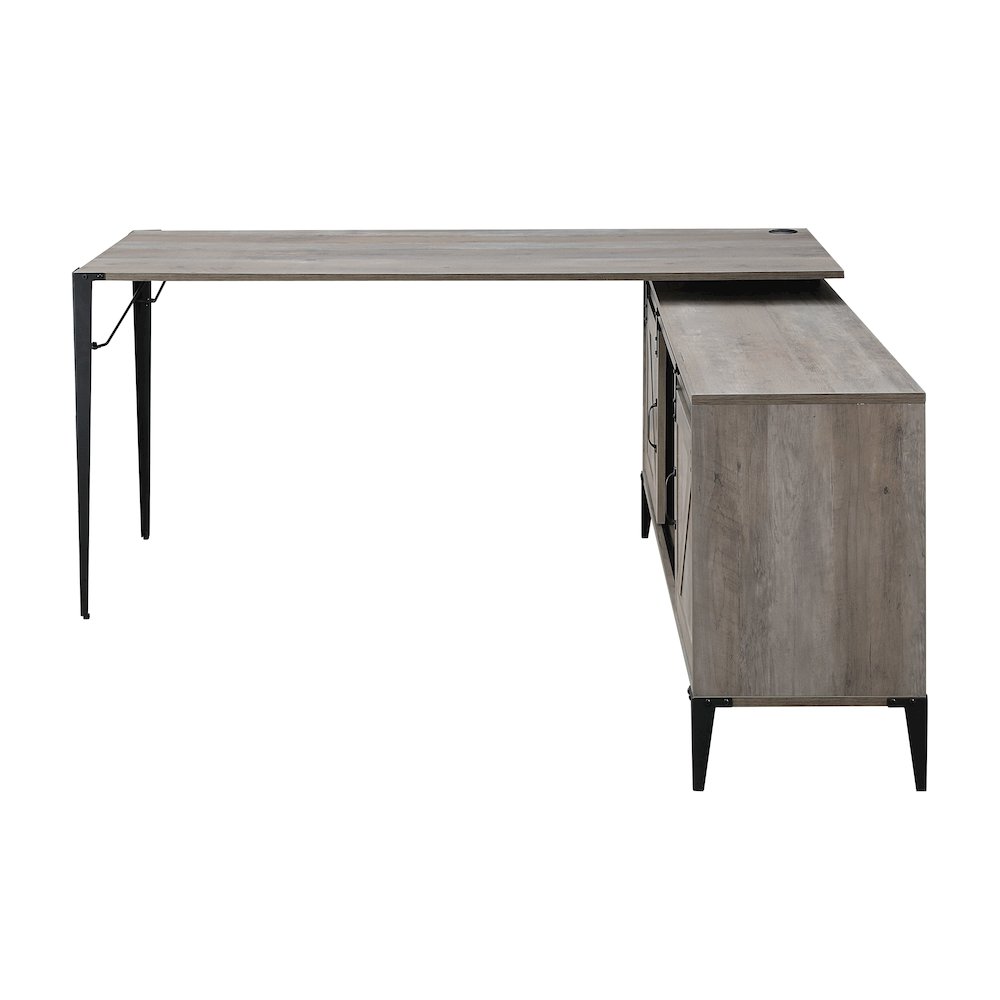 Zakwani Writing Desk-Table, Gray Oak & Black