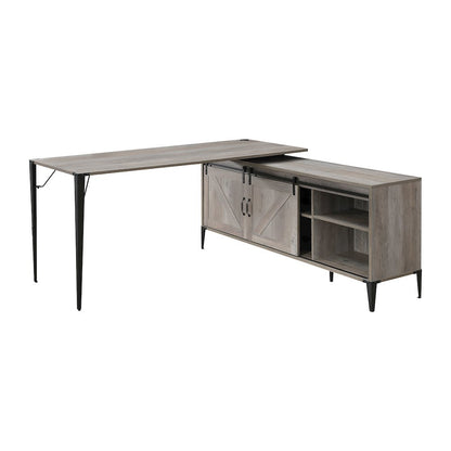 Zakwani Writing Desk-Table, Gray Oak & Black
