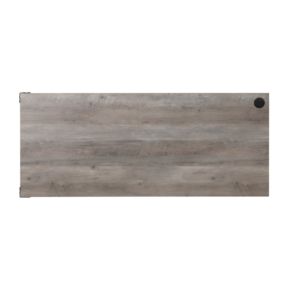 Zakwani Writing Desk-Table, Gray Oak & Black