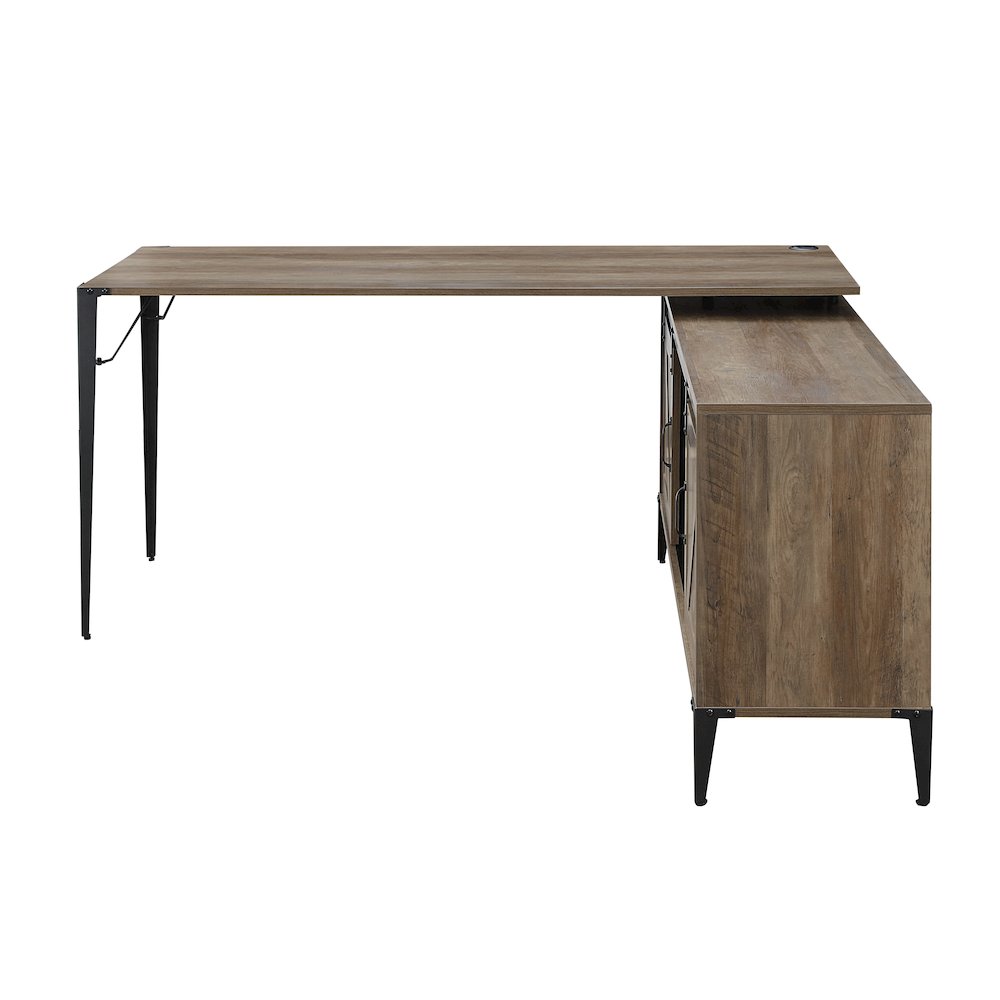 Zakwani Writing Desk-Table, Rustic Oak & Black