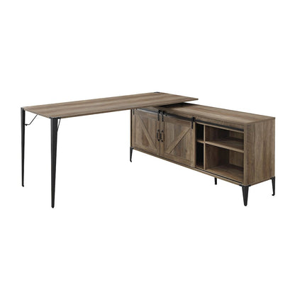 Zakwani Writing Desk-Table, Rustic Oak & Black