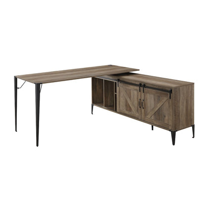 Zakwani Writing Desk-Table, Rustic Oak & Black