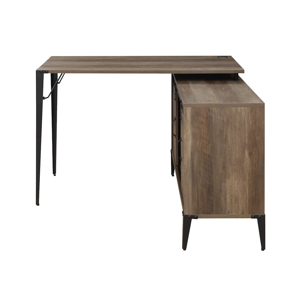 Zakwani Writing Desk, Rustic Oak & Black