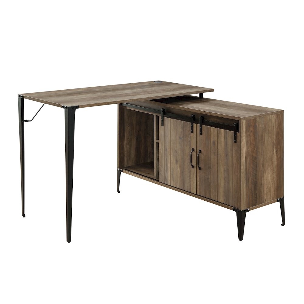 Zakwani Writing Desk, Rustic Oak & Black