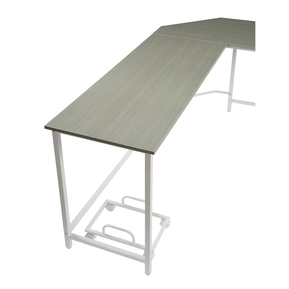 Bambina Computer Desk, Gray & White