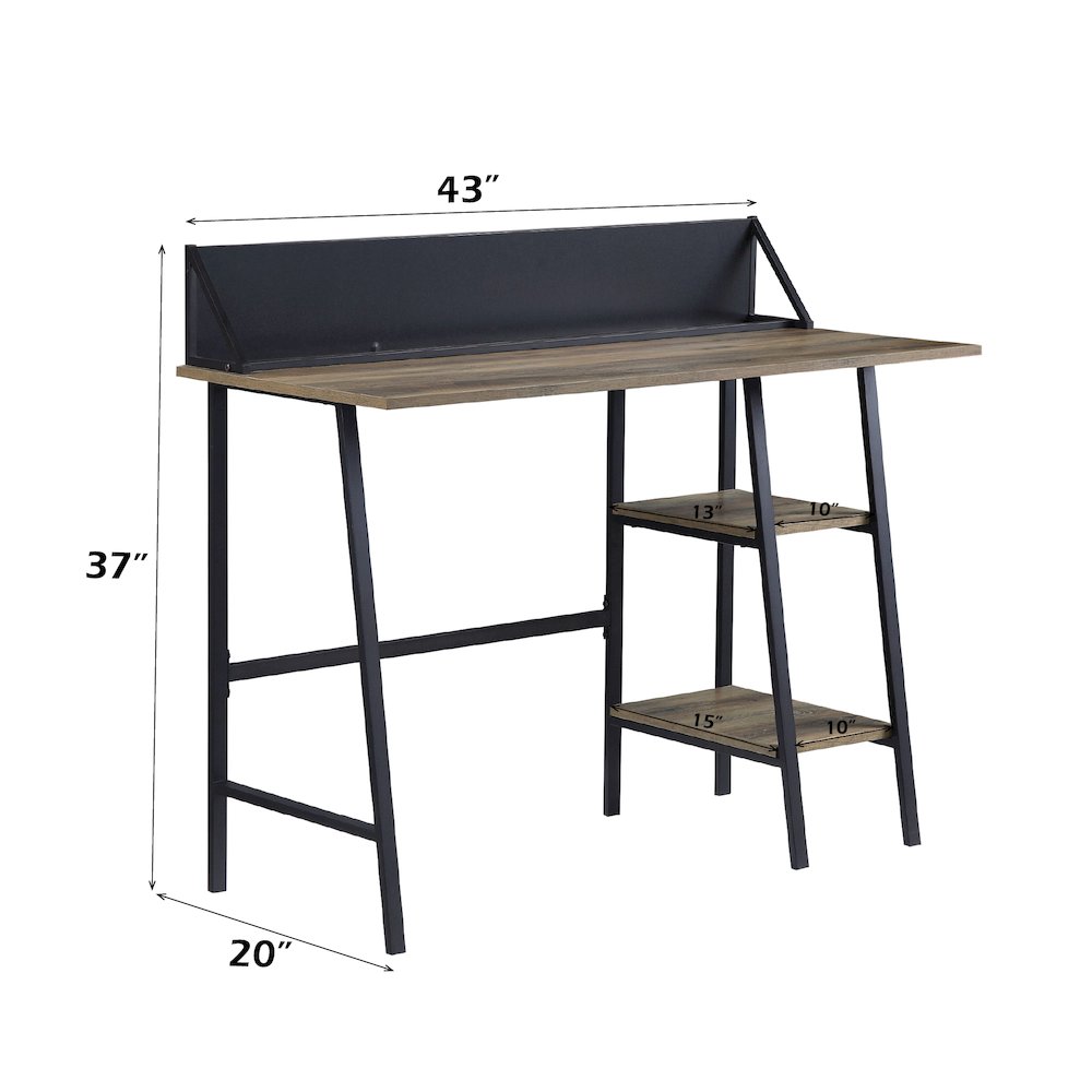 Garima Writing Desk, Rustic Oak & Black