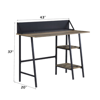 Garima Writing Desk, Rustic Oak & Black