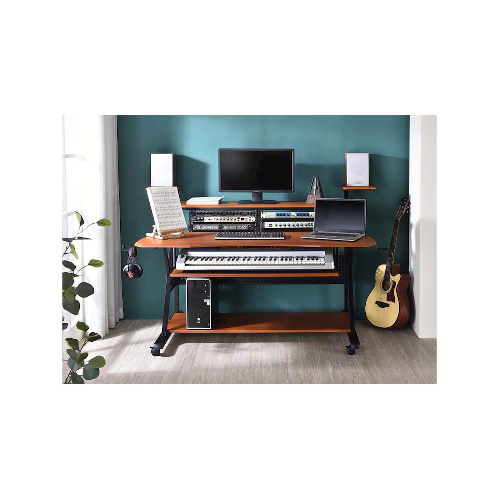 Willow Music Desk, Cherry & Black