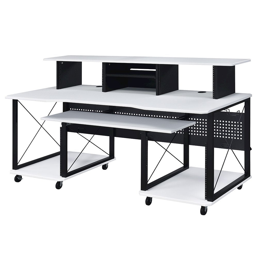 Megara Music Desk, White & Black