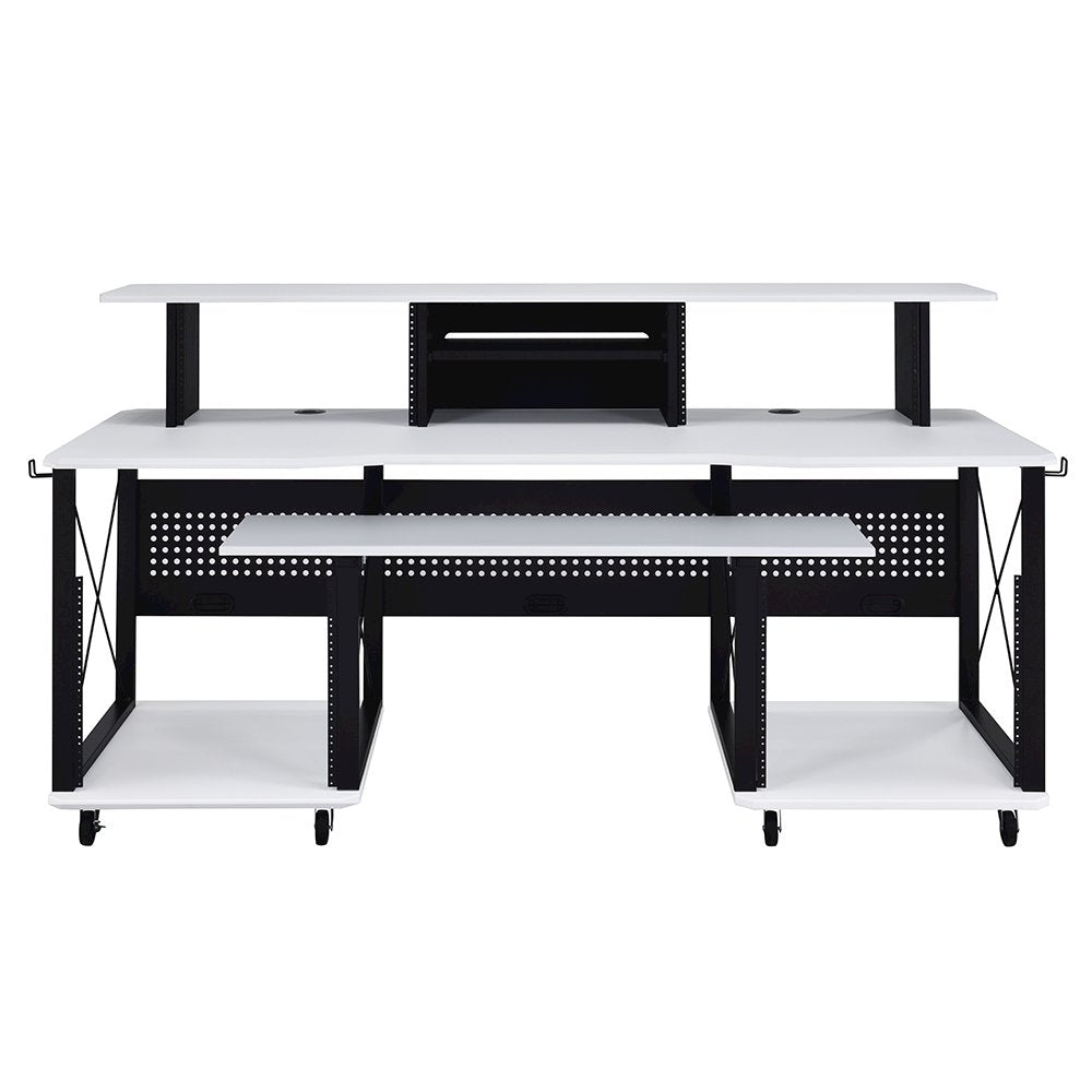 Megara Music Desk, White & Black