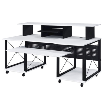 Megara Music Desk, White & Black