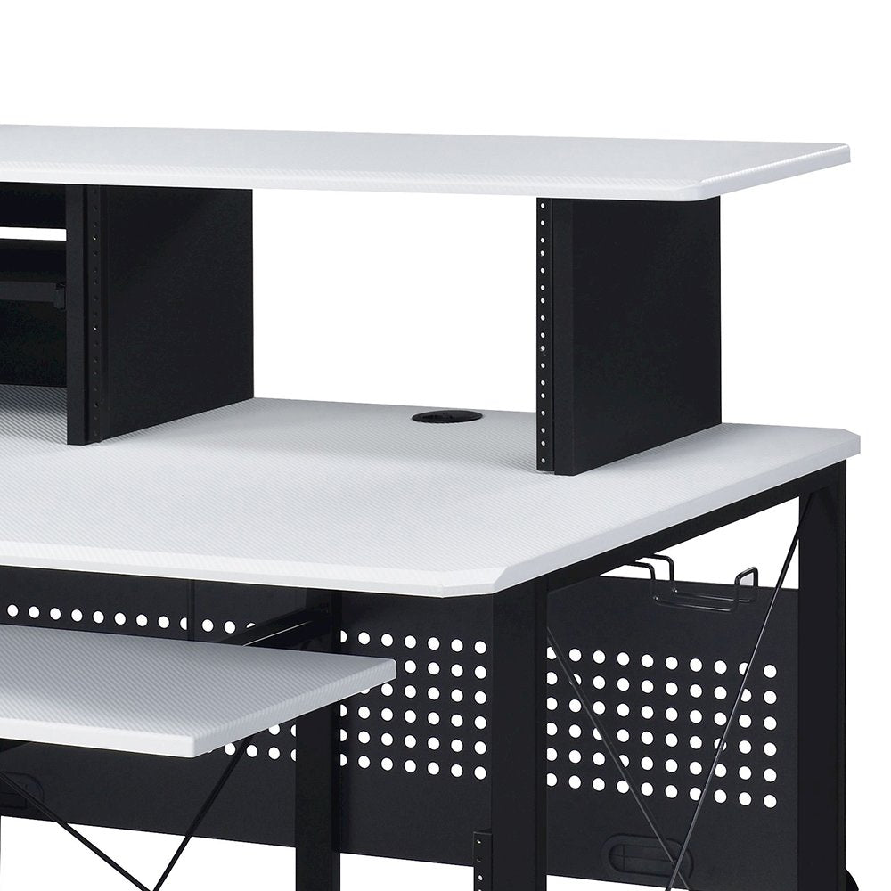 Megara Music Desk, White & Black