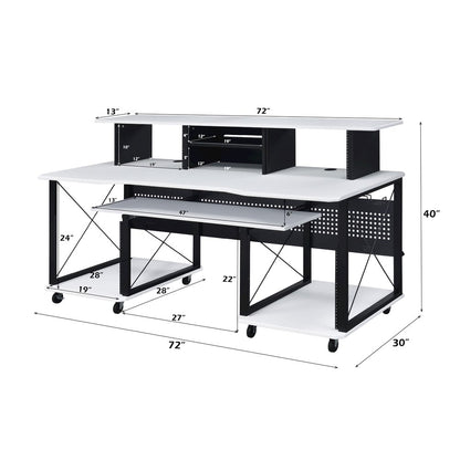 Megara Music Desk, White & Black