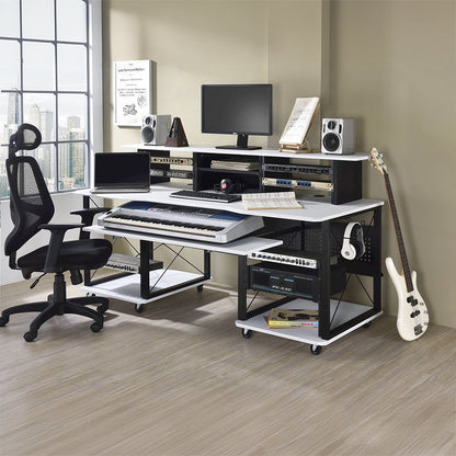 Megara Music Desk, White & Black
