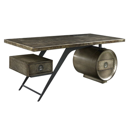 Brancaster Executive Desk w/USB Port, Bronze Aluminum