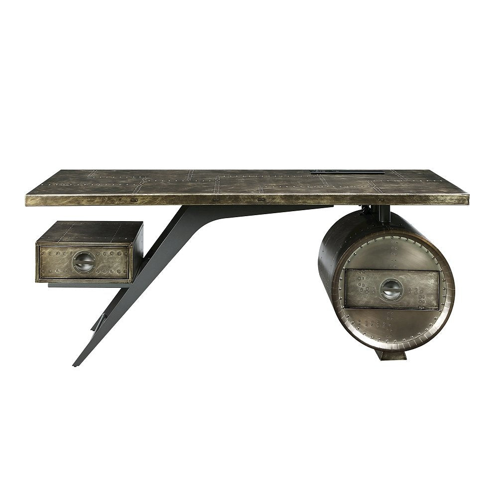 Brancaster Executive Desk w/USB Port, Bronze Aluminum