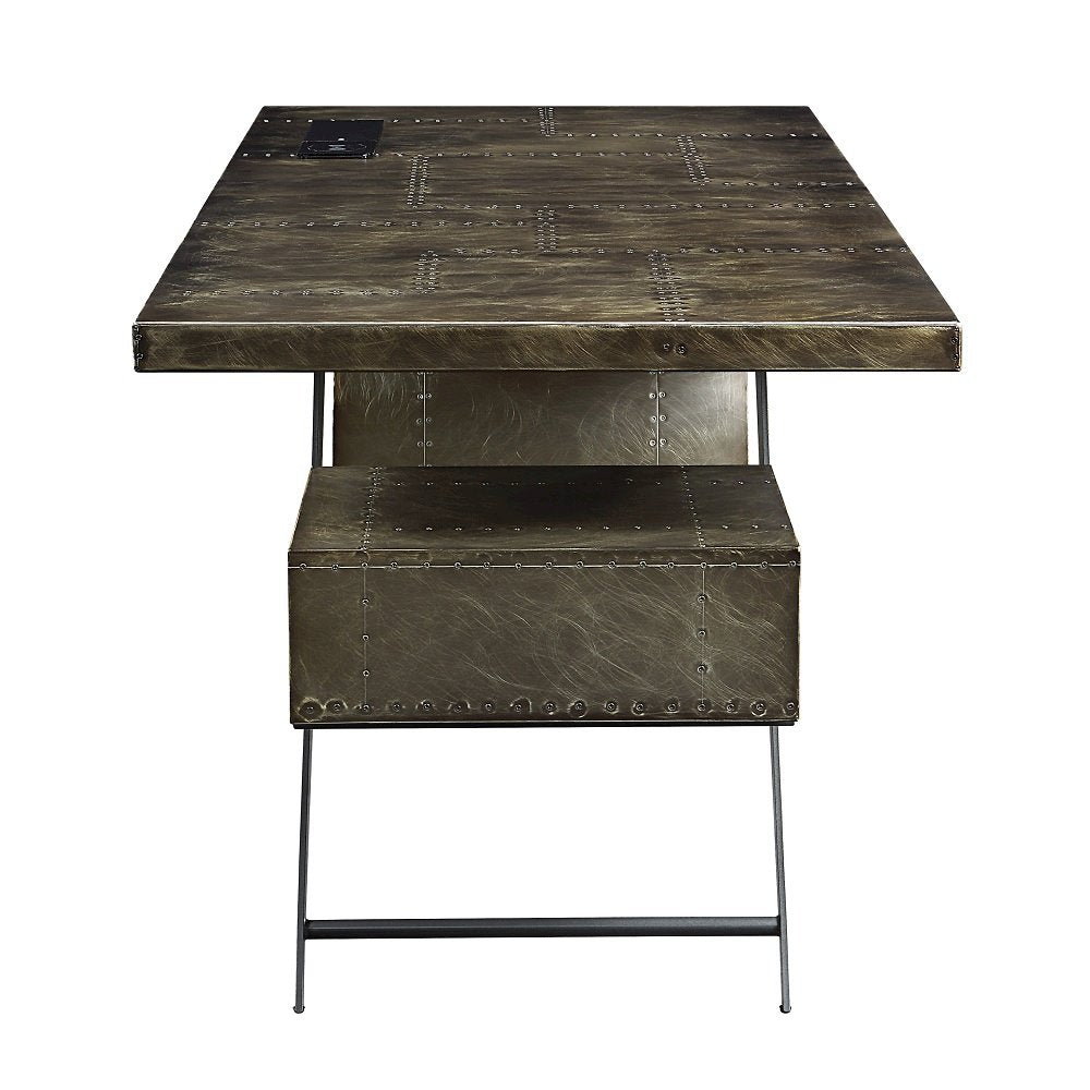 Brancaster Executive Desk w/USB Port, Bronze Aluminum