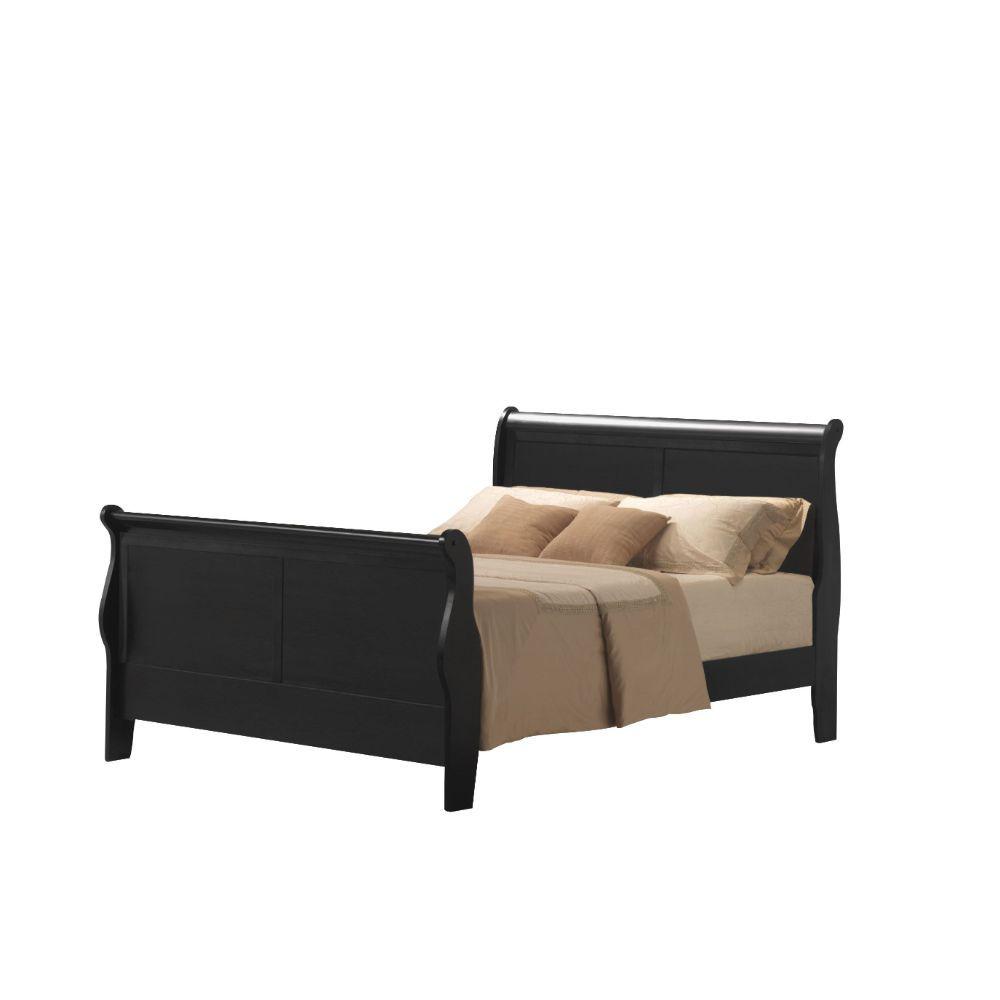 Louis Philippe III Eastern King Bed, Black