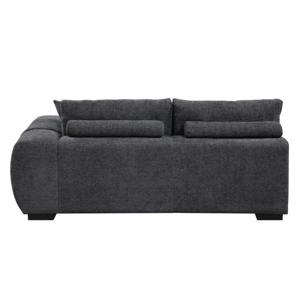 Chosen Sectional Sofa w/6 Pillows, Gray Chenille