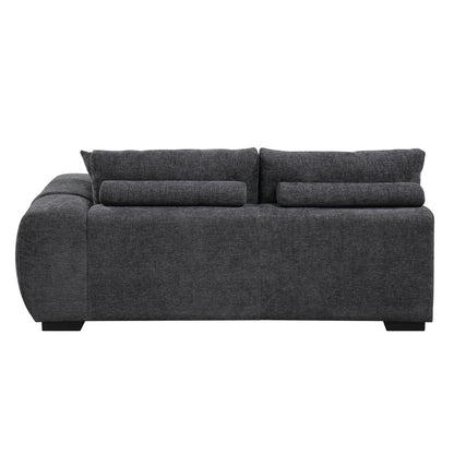 Chosen Sectional Sofa w/6 Pillows, Gray Chenille
