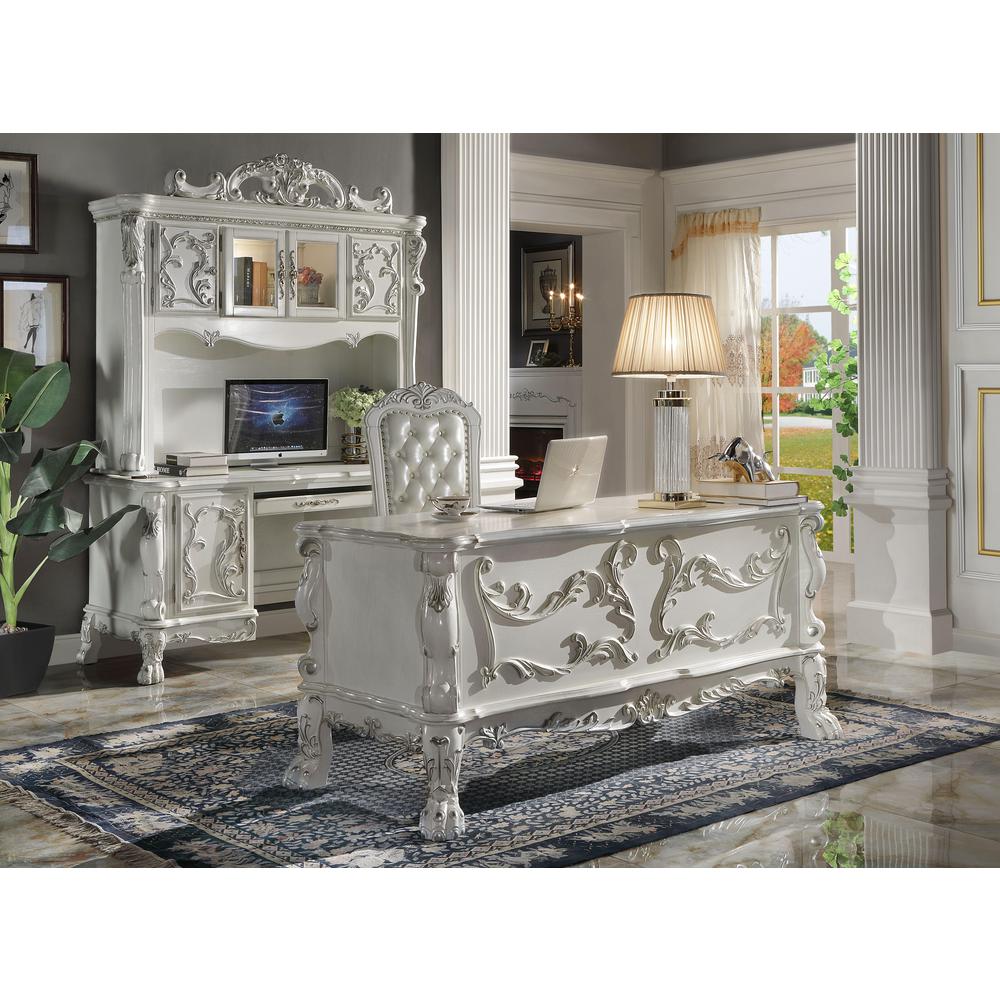 Dresden Executive Office Chair, Leatherette & Bone White