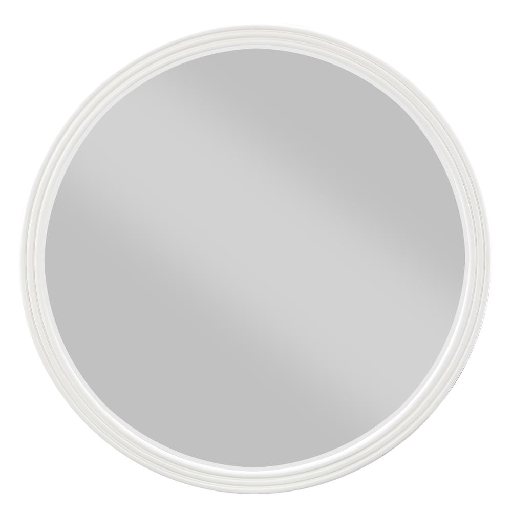 Carena Mirror, White & Walnut