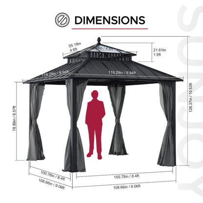 10 ft. x 10 ft. Kingston Extra-Tall, Wide Hardtop Gazebo