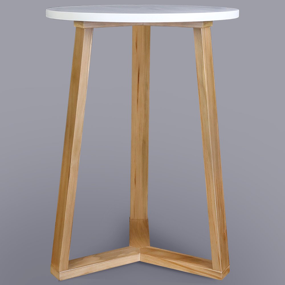 Aesthetic Tripod Round Side Table with Solid American Hardwood Legs, Natural