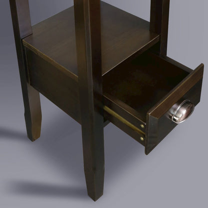 2-Tier Tall Side Table with Drawer - Java