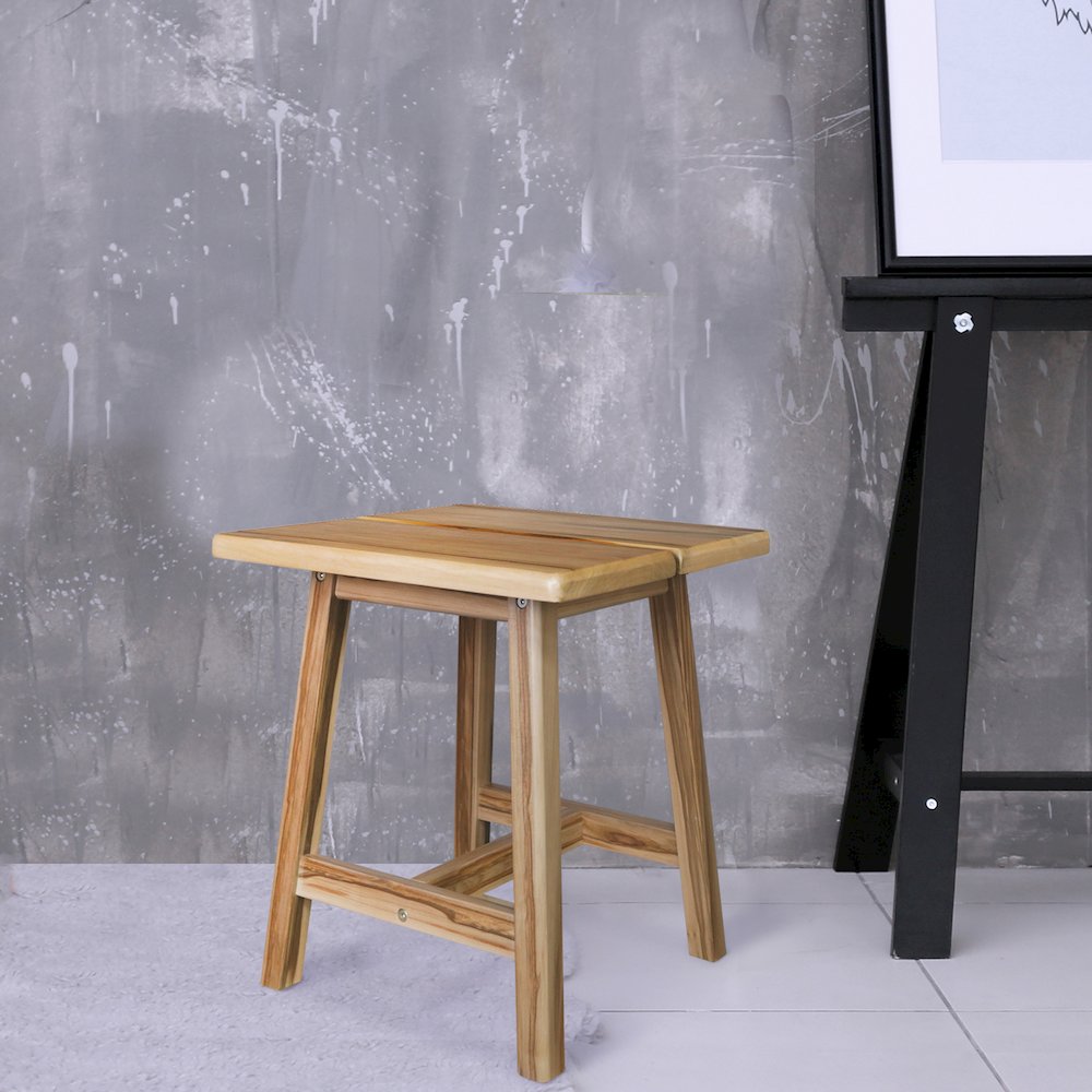 100% American Hardwood Rectangle Stool with Split Top