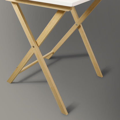 Solid Wood 2-tier Folding Laptop Working Desk
