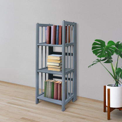 3-Shelf Folding Bookcase 14" Wide, Slate Gray