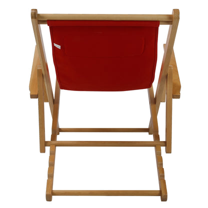 Sling Chair Natural Frame-Red Canvas