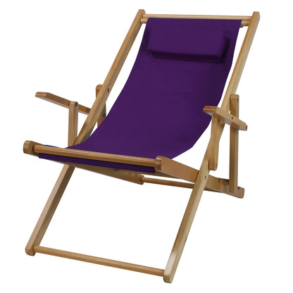 Sling Chair Natural Frame-Purple Canvas
