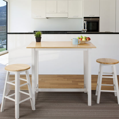 3pcs Breakfast Set made with Solid Wood-White
