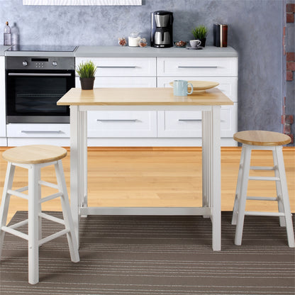 3pcs Breakfast Set made with Solid Wood-White
