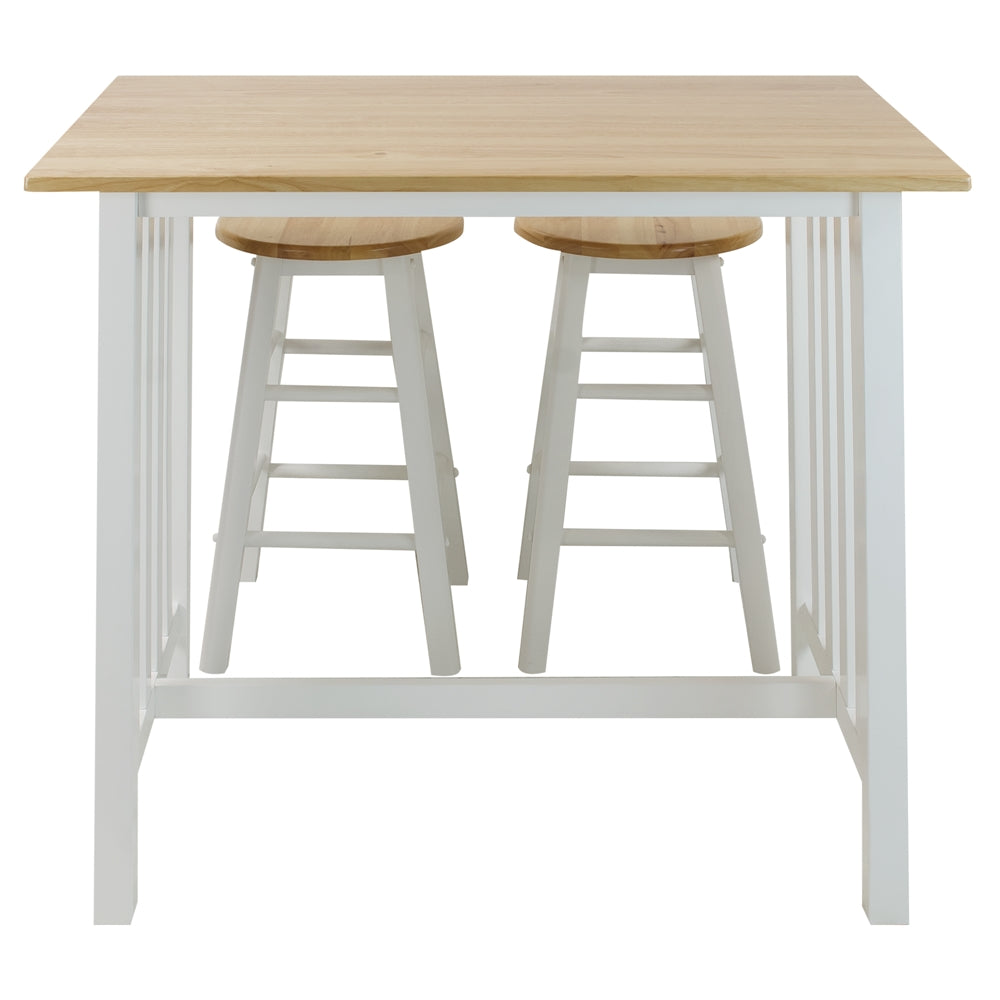 3pcs Breakfast Set made with Solid Wood-White