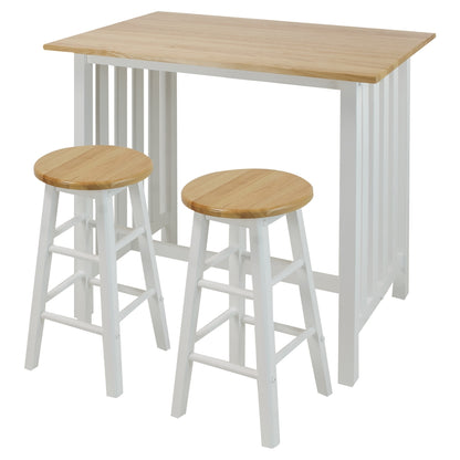 3pcs Breakfast Set made with Solid Wood-White