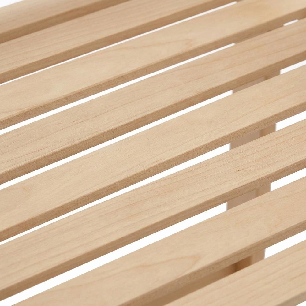 Wooden Slatted 3-Shelf Ladder Bookcase with Solid American Gum Finish