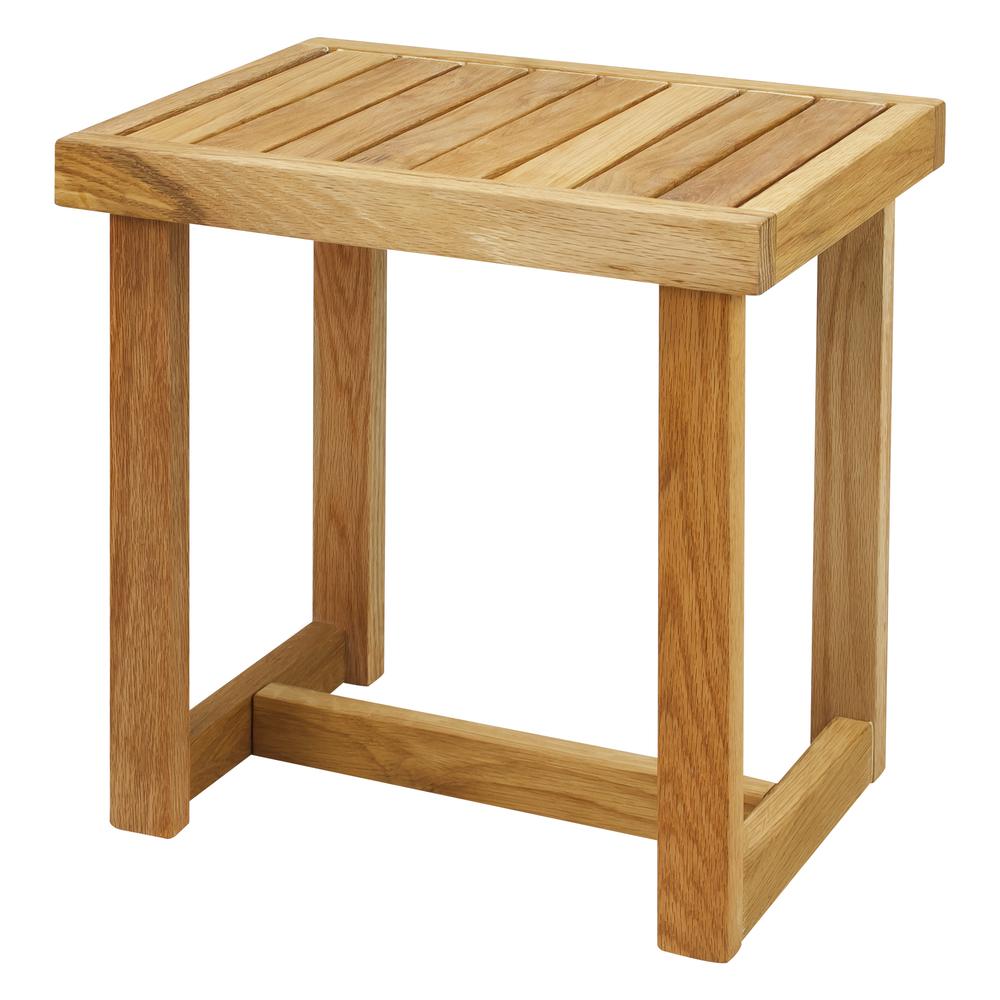 18" Shower Bench with Solid American White Oak