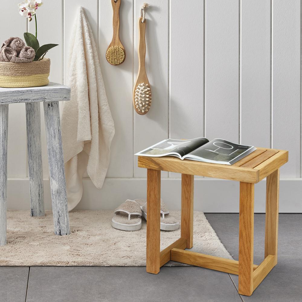 18" Shower Bench with Solid American White Oak