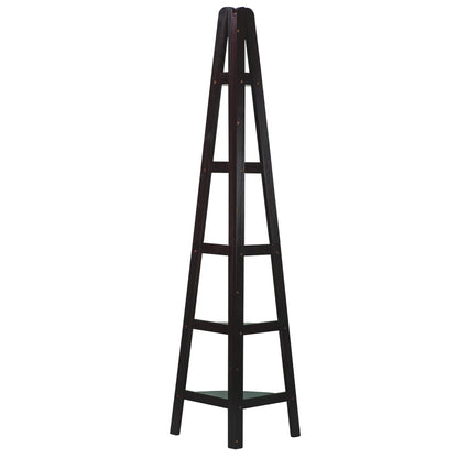 5-Shelf Corner Ladder Bookcase-Espresso