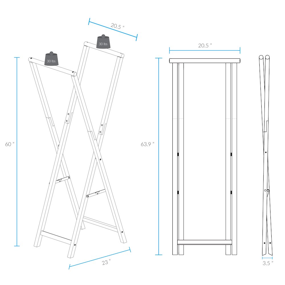 Solid Wood Folding Clothing Garment Rack